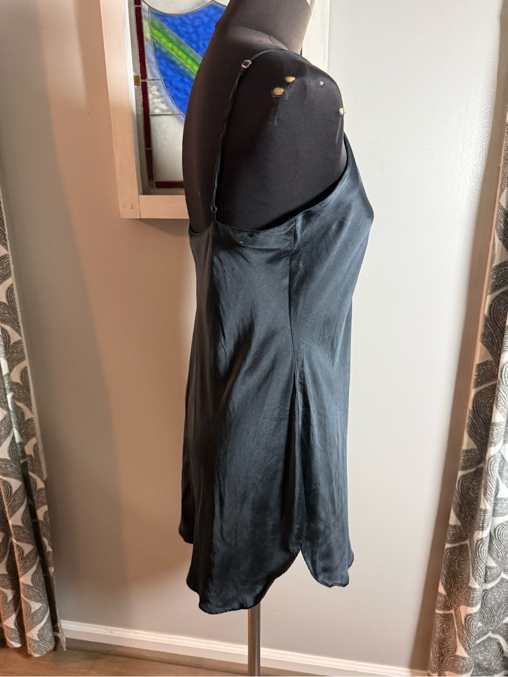 Victoria's Secret Vintage Gold Label Black Silk Slip Dress SZ S - Picture 8 of 9